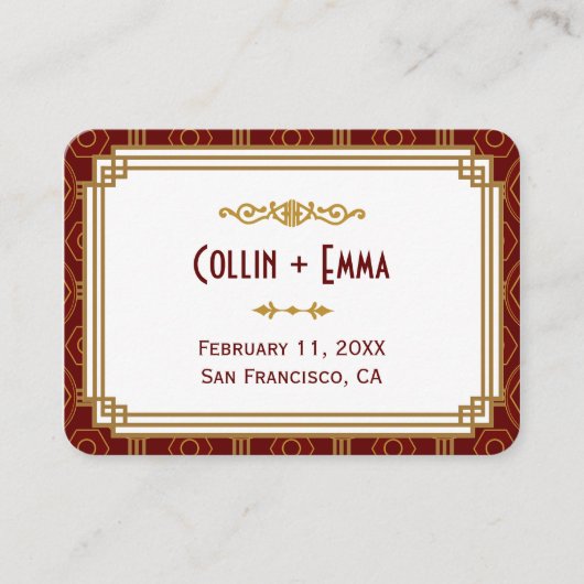 カスタムアールデコ結婚座席表 プレイスカード (正面)