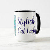 カスタムアールヌーボーキャットスタイリッシュレディ マグカップ (正面右)