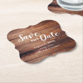 カスタムア救トの木材プリント結婚式の引き出物 ペーパーコースター (アングル)
