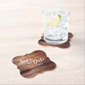 カスタムア救トの木材プリント結婚式の引き出物 ペーパーコースター (インサイチュ)