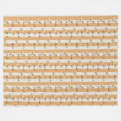 カスタムイエロストライプーゴールデンドードルペット名 フリースブランケット (正面(横))