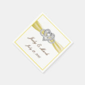 カスタムイエローインフィニティハート紙ナプキンス スタンダードカクテルナプキン (角)