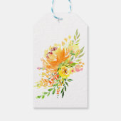 カスタムイエローウォーター色フローラブライダルシャワー ギフトタグ (裏面)