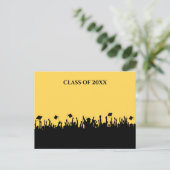 カスタムイエローエレガンスのカラー卒業クラス インビテーションポストカード (スタンド正面)
