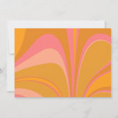 カスタムイエローオレンジ ピンク マーブル ブライダルシャワー サンキューカード (裏面)