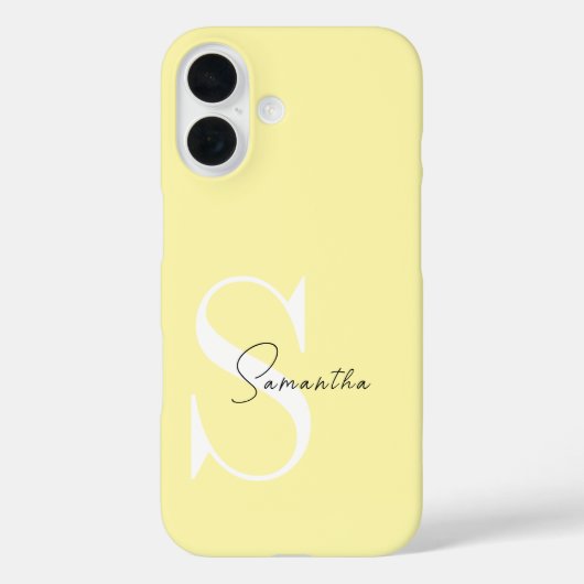 カスタムイエローパステルiPhoneケース モノグラム入り Case-Mate iPhoneケース (裏面)