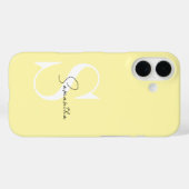 カスタムイエローパステルiPhoneケース モノグラム入り Case-Mate iPhoneケース (裏面 (横))