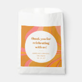 カスタムイエローピンクマーブルブライダルシャワーありがとう フェイバーバッグ (正面)