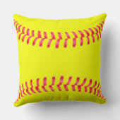 カスタムイエローファストピッチソフトボール装飾用クッション クッション (裏面)