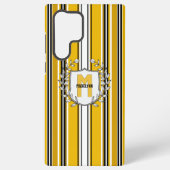 カスタムイエローブラックストライプモノグラム SAMSUNG GALAXYケース (裏面)