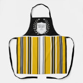 カスタムイエローホワイトブラックストライプキッチン エプロン (正面)