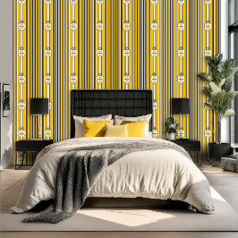 カスタムイエローホワイトブラックストライプ 壁紙