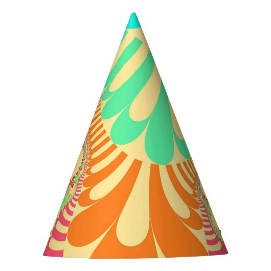 カスタムイエローレインボーモダンパーティー帽子 パーティーハット (正面)
