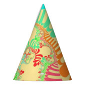 カスタムイエローレインボーモダンパーティー帽子 パーティーハット (左)