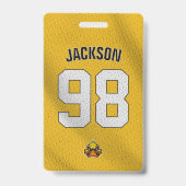 カスタムイエロー選手チームロースターカードスポーツバッジ バッジ (正面)