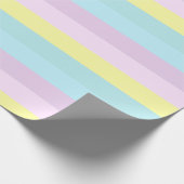 カスタムイエロー ブルー パープル パステルカラー ストライプ ラッピングペーパー (角)