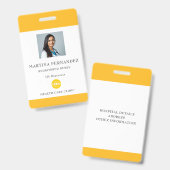 カスタムイエロー 登録看護師 写真付きID バッジ (正面＆裏面)