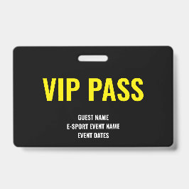 カスタムイエローVIPゲストミニマリストeスポーツイベント バッジ