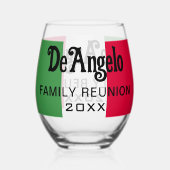 カスタムイタリアン姓フラグの色懇親会 ステムなしワイングラス (正面)