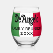 カスタムイタリアン姓フラグの色懇親会 ステムなしワイングラス (裏面)