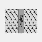 カスタムイタリアンGreyhound Dog Silette フリースブランケット (正面(横))