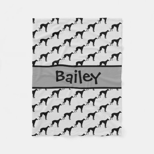 カスタムイタリアンGreyhound Dog Silette フリースブランケット (正面)
