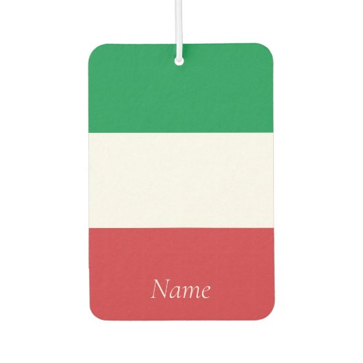 カスタムイタリア国イタリアン旗 カーエアーフレッシュナー (正面)