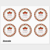 カスタムイチゴクラシックラウンドステッカー ラウンドシール (シート)