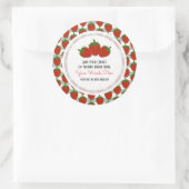 カスタムイチゴクラシックラウンドステッカー ラウンドシール (バッグ)