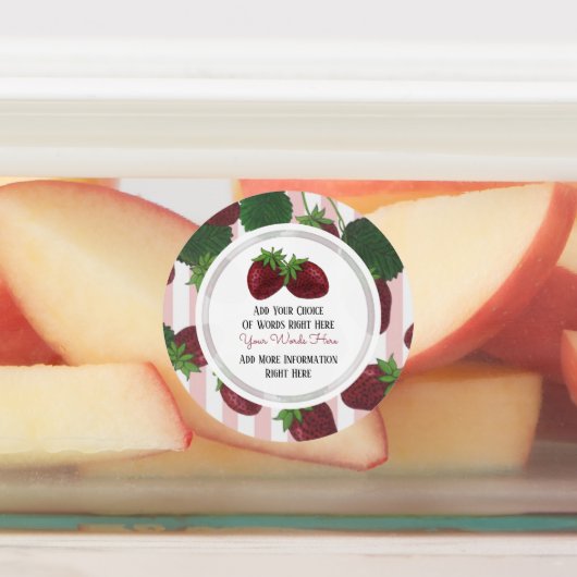 カスタムイチゴクラシック丸ステッカー ラベル (貼付)