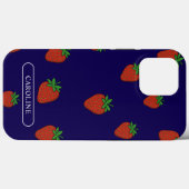 カスタムイチゴ ブルー Case-Mate iPhoneケース (裏面 (横))