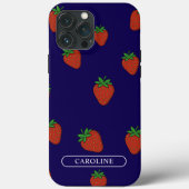 カスタムイチゴ ブルー Case-Mate iPhoneケース (裏面)