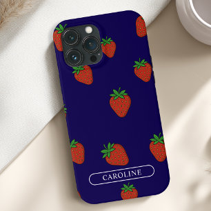 カスタムイチゴ ブルー iPhone 13 PRO MAXケース