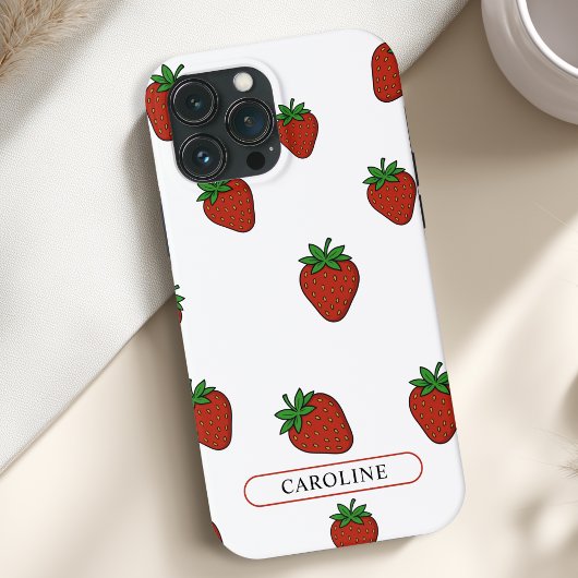 カスタムイチゴ 白 Case-Mate iPhoneケース
