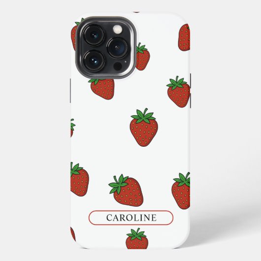 カスタムイチゴ 白 iPhoneケース (裏面)