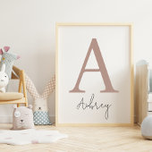 カスタムイニシャルと名前 |モノグラムモダンウォールアート ポスター