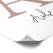 カスタムイニシャルと名前 |モノグラムモダンウォールアート ポスター (角)