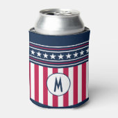 カスタムイニシャルスターズnストライプ赤白青 缶クーラー (缶正面)