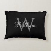 カスタムイニシャルスパーソナライズされたクリプトモノグラム アクセントクッション (裏面)