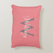 カスタムイニシャルスパーソナライズされたクリプトモノグラム アクセントクッション (裏面(縦))