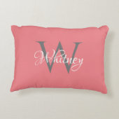 カスタムイニシャルスパーソナライズされたクリプトモノグラム アクセントクッション (裏面)