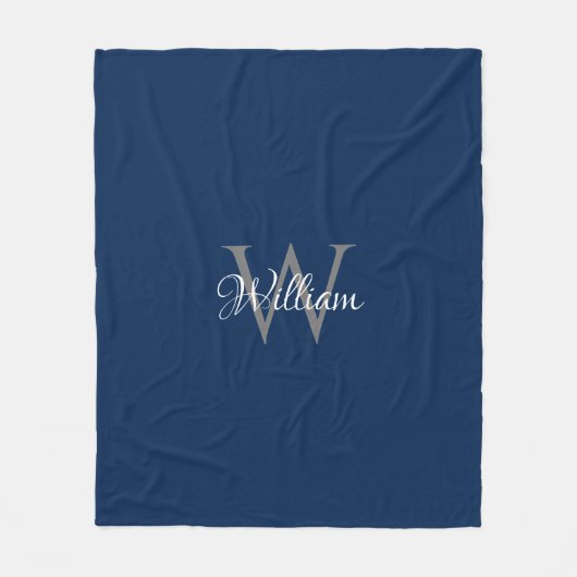 カスタムイニシャルスパーソナライズされたクリプトモノグラム フリースブランケット (正面)