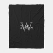 カスタムイニシャルスパーソナライズされたクリプトモノグラム フリースブランケット (正面)