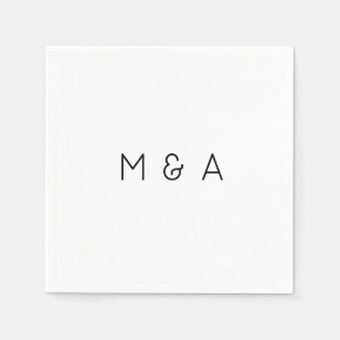カスタムイニシャルズ結婚ナプキン スタンダードカクテルナプキン