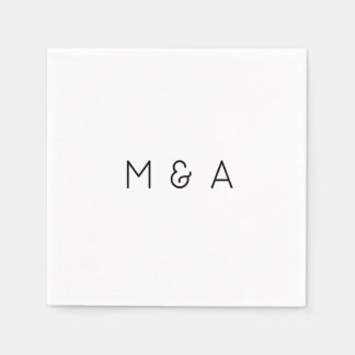 カスタムイニシャルズ結婚ナプキン スタンダードカクテルナプキン