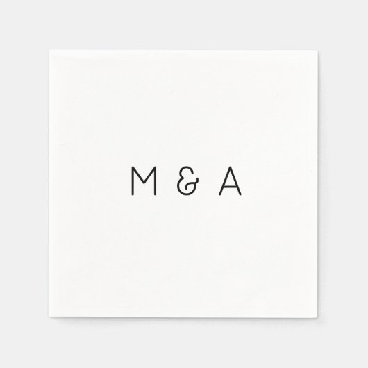 カスタムイニシャルズ結婚ナプキン スタンダードカクテルナプキン (正面)