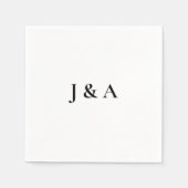 カスタムイニシャルズ結婚ナプキン スタンダードカクテルナプキン (正面)