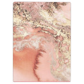 カスタムイニシャルバラ金ゴールドピンクマーブルパドフォリオミニ クリップボード (裏面)