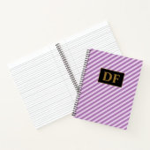 カスタムイニシャルパープルストライプノート ノートブック (内部)