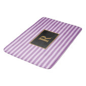 カスタムイニシャルパープルストライプバスマット バスマット (アングル)